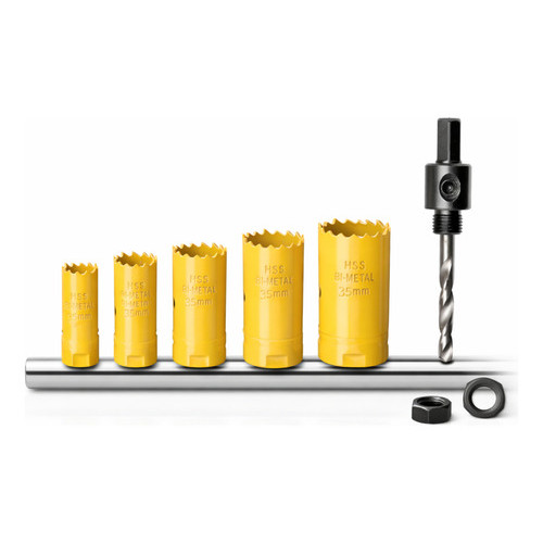 Jogo Serra Copo Bimetal Hss Alumínio Metal Madeira 7 Peças Kit Serra Copo para Metal e Madeira