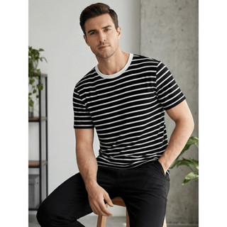 Blusa Masculina Stripes Verão Camiseta Básica Listrada - Conforto e Estilo Duravel-0973 em Oferta na Shopee