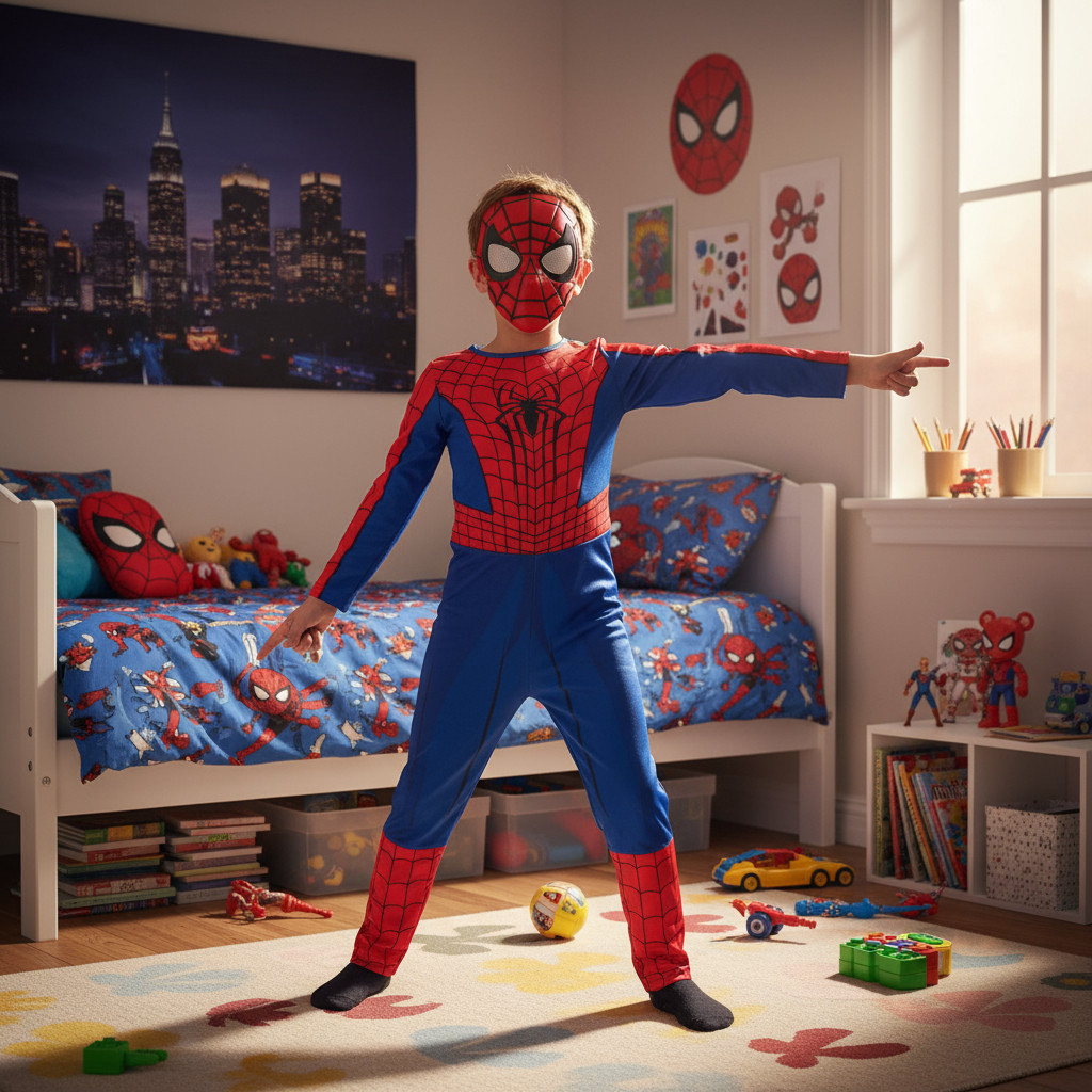 Fantasia Homem-aranha Infantil Longa Com Enchimento E Mascar em Oferta na Shopee