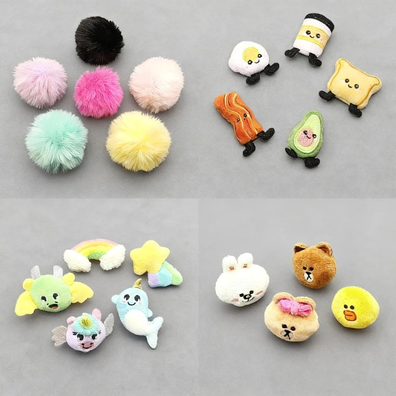 Miss Zoe Jibtz Acessórios Para Pés De Animais De Pelúcia , Fofos Em Forma De Ovo , pom-De Desenho Animado