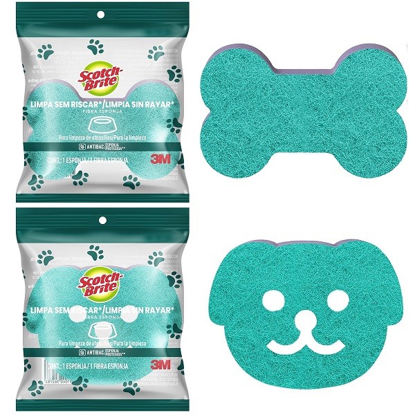 Kit com 2 Esponja Nao Risca PETS SCOTCH Brite