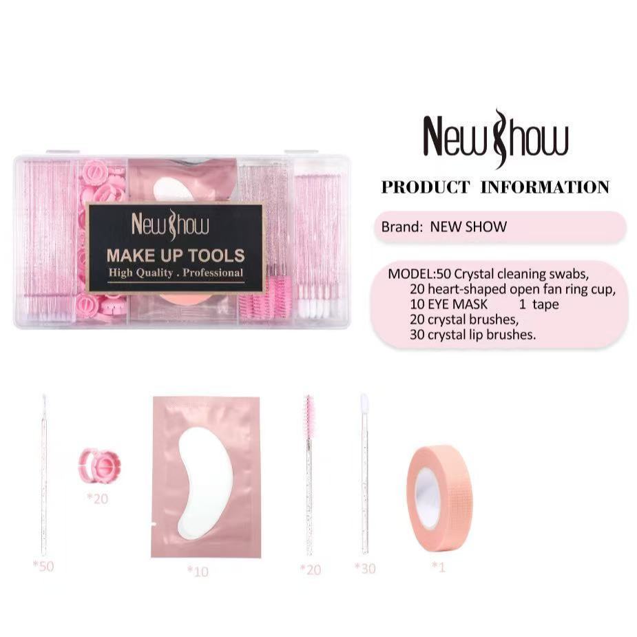 New Show Kit Descartáveis Extensão de ormato de cílios com Aplicador Escovinha Microbrush Pad Estojo em Oferta na Shopee