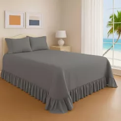 Lençol Cecilia Tecido Aveludado 03 e 02 Peças Porta Travesseiro com Detalhe em Ponto Palito Elegance