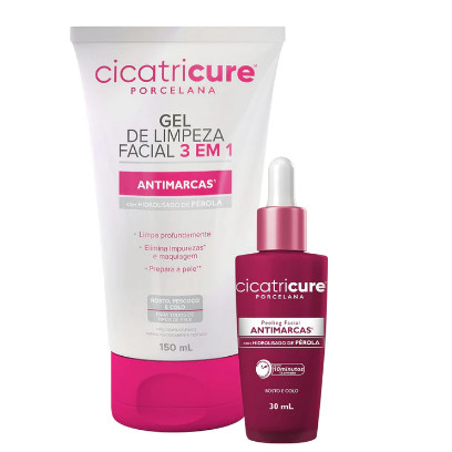 Cicatricure Porcelana Limpeza Facial + Peeling Facial 30ml em Oferta na Shopee