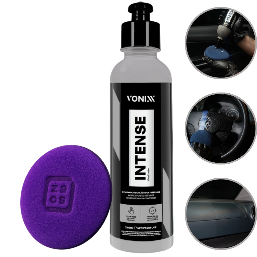 Kit Intense Vonixx 240ml Revitaliza Painel e Plásticos Internos + Aplicador Zacs