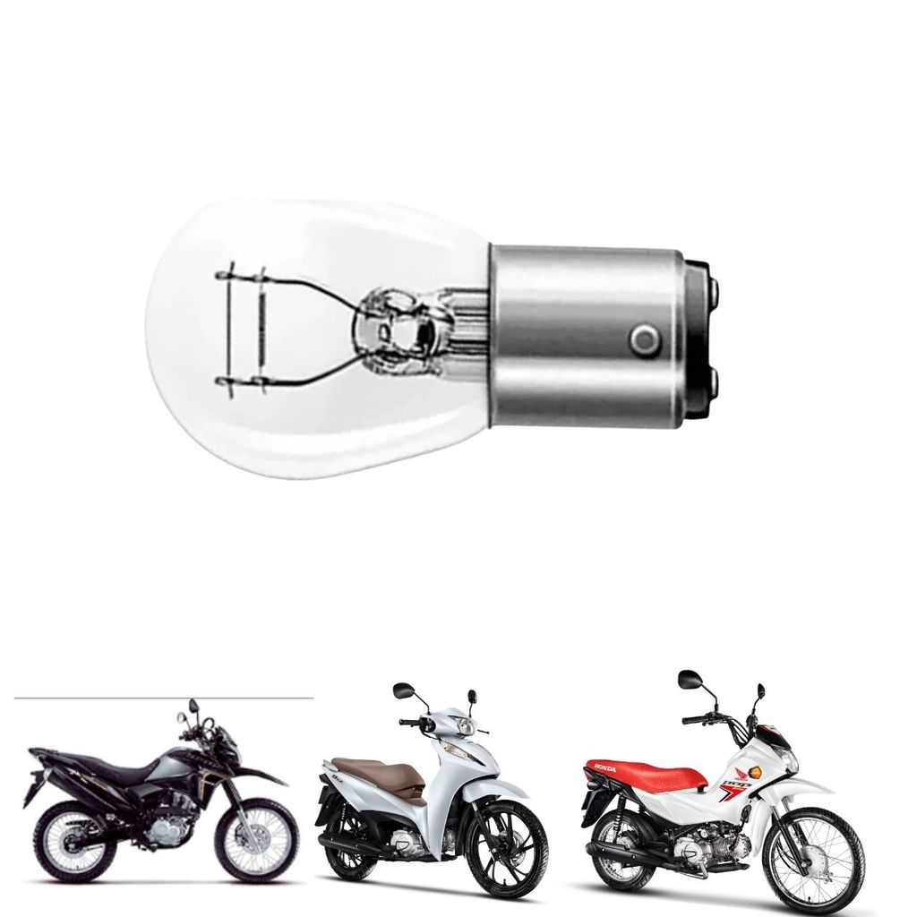LÂMPADA LANTERNA TRASEIRA P21/5W POP 110I / BIZ 110,125 / CG 160 / BROS 160 / XRE 190 / XRE 300 ORIGINAL HONDA
