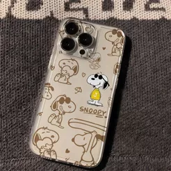 Capinha Capa Para Samsung A55 A35 A03 A04 A05S A10 S23 S24 Plus S25 Ultra Snoopy Transparente Anti-impacto