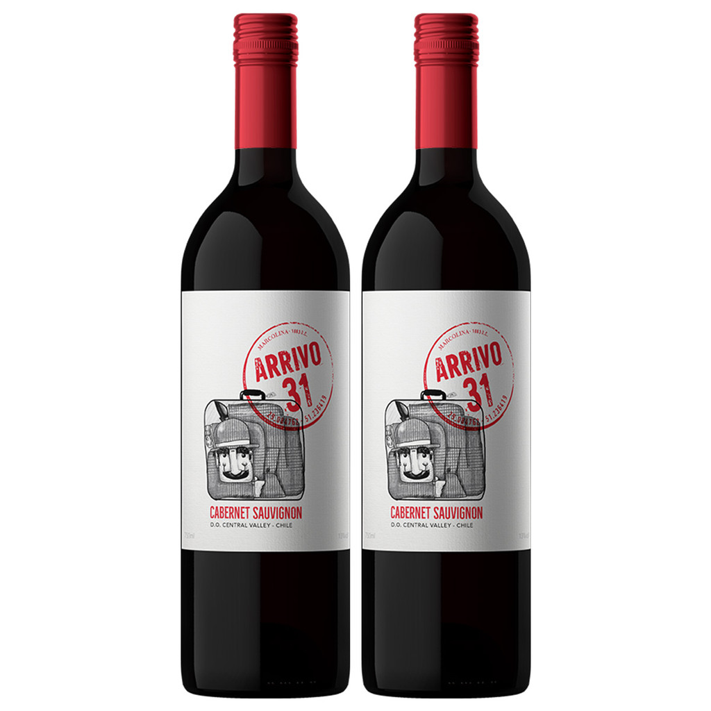 Vinho Tinto Seco Chileno Arrivo 31 Cabernet Sauvignon 750ml Kit 2 Unidades em Oferta na Shopee