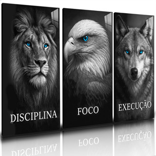 Quadros Decorativos Disciplina Foco Execução Animais 120x60cm Decoração De Parede Luxo em Oferta na Shopee