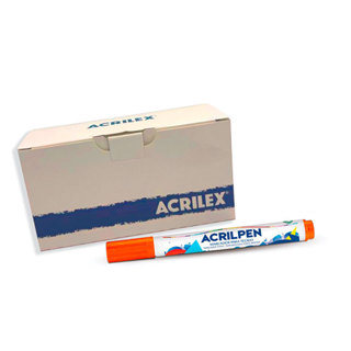 Caneta para tecido Acrilpen Laranja 517 com 6 unid Acrilex em Oferta na Shopee