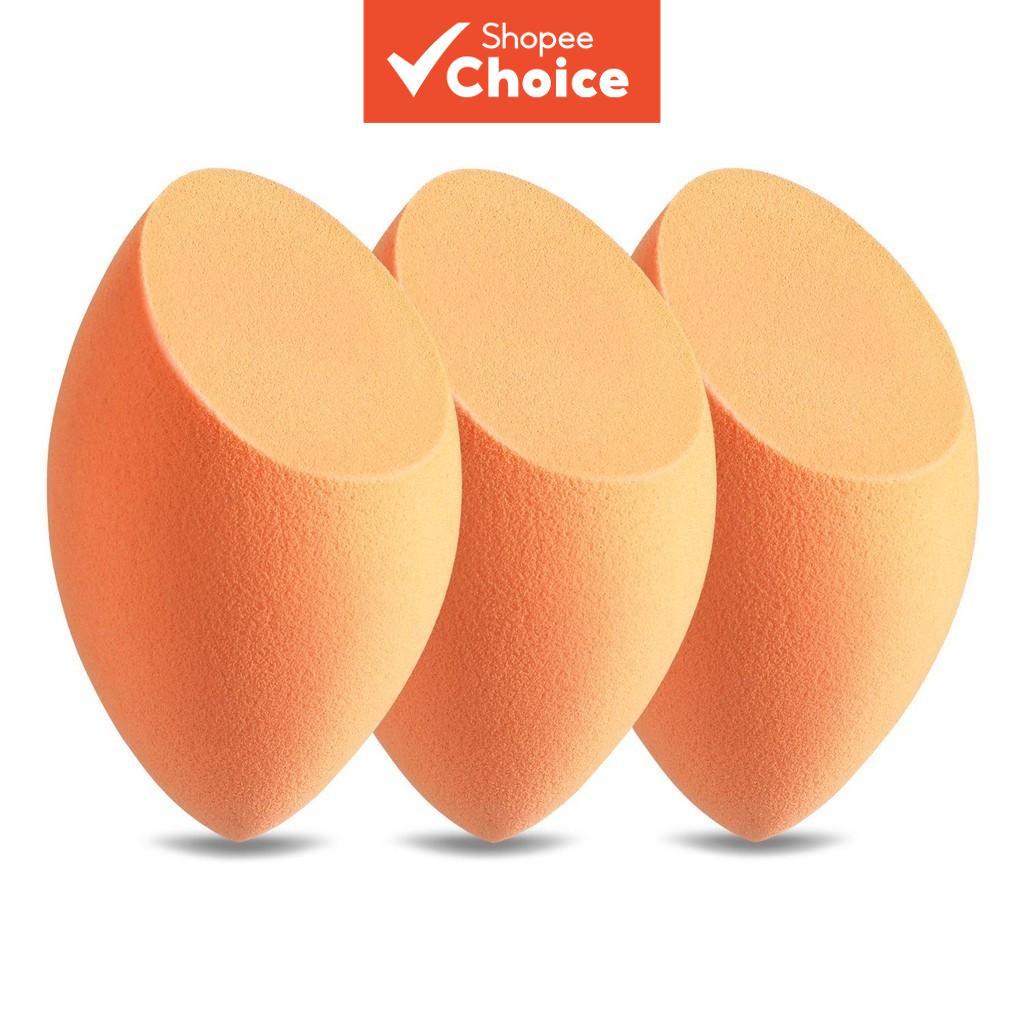 Trio De Esponja Cosmética Profissional-Puffs De Maquiagem Com Borda Inclinada Para Base Sem Riscos , Liquidificadores De