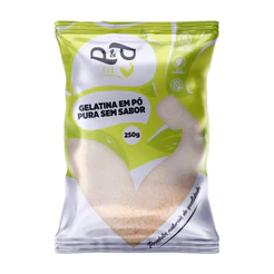 Gelatina em Pó Pura sem sabor e Incolor 250g Colágeno - P&P