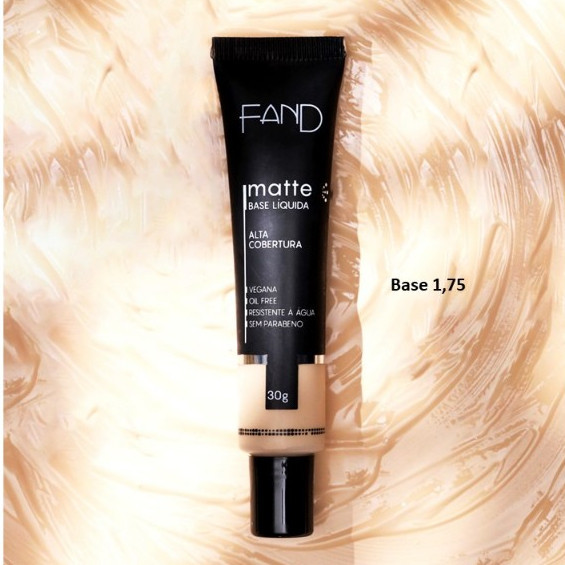 Base Líquida FAND Matte Alta Cobertura 30g Vegana Oil Free Resistente à Água 8 Cores em Oferta na Shopee