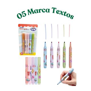 05 Marca Texto com cheirinho de Fini Marcador de texto com cheiro de bala papelaria em Oferta na Shopee
