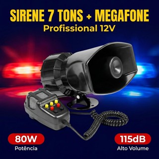 Sirene Automotiva Sigma Com Microfone E Alto-falante 80w em Oferta na Shopee