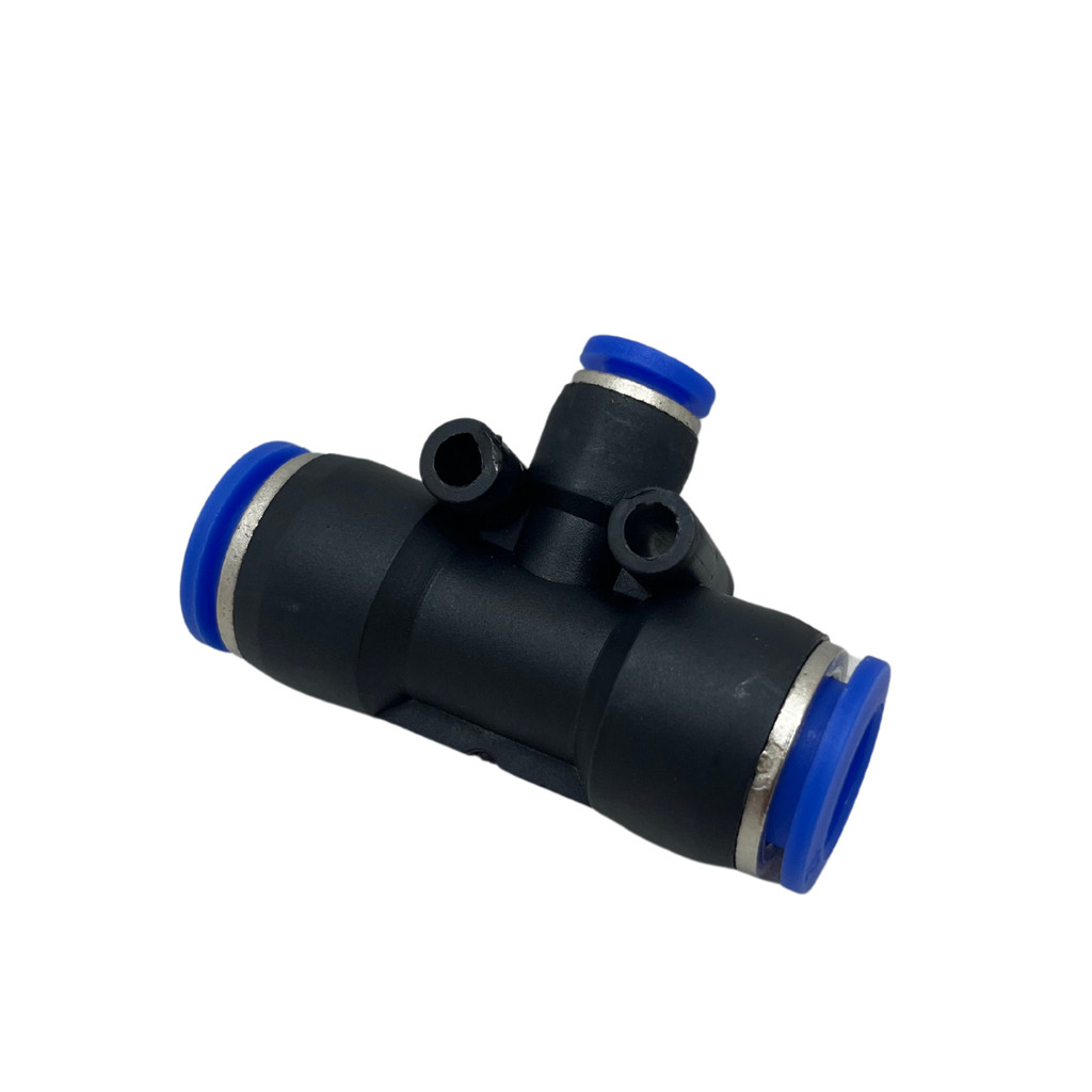 2 Peças Conexão Pneumática União Tee 16mm com Redução Central 10mm