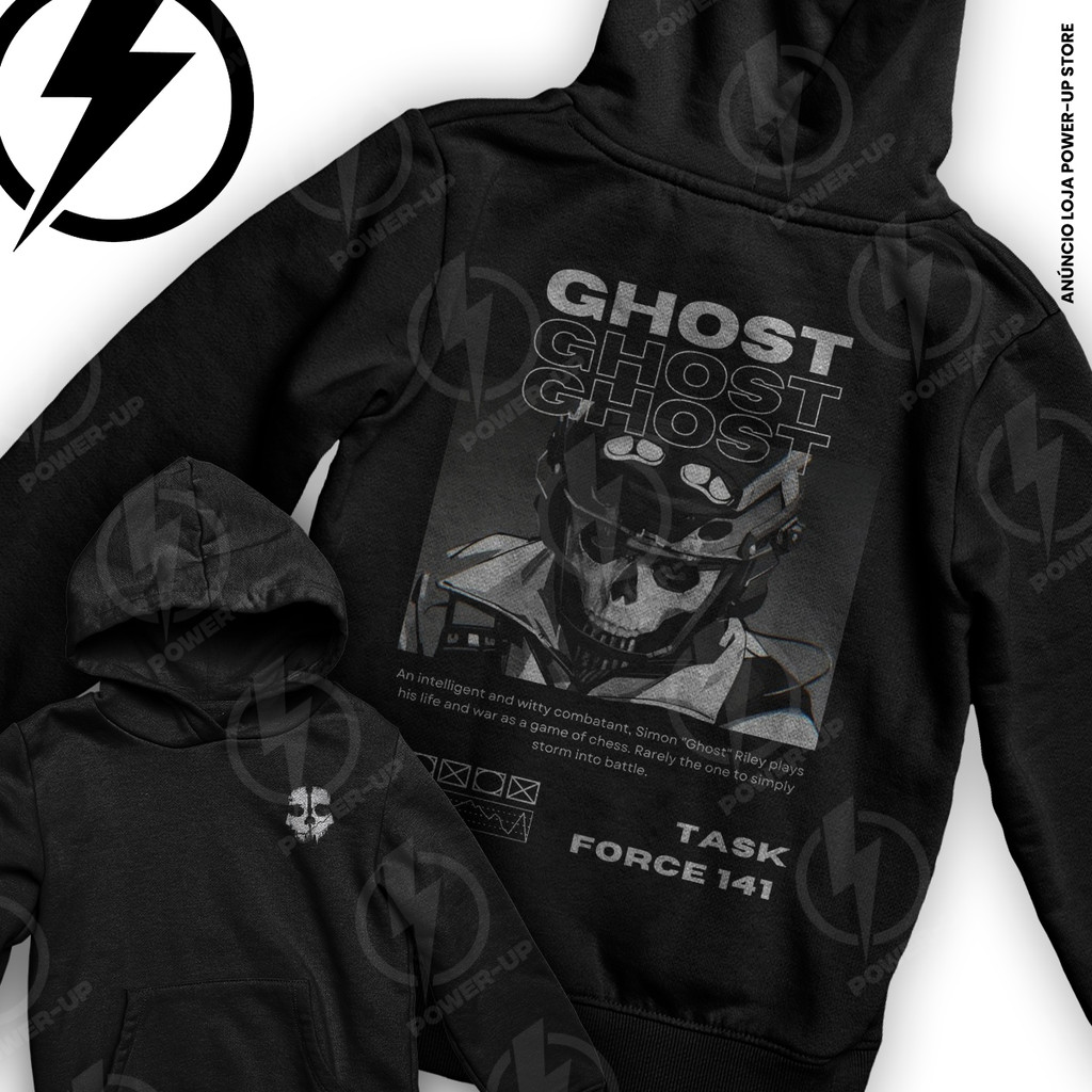 Moletom Ghost Call Of Duty Modern Warfare Frente E Verso Blusa De Frio