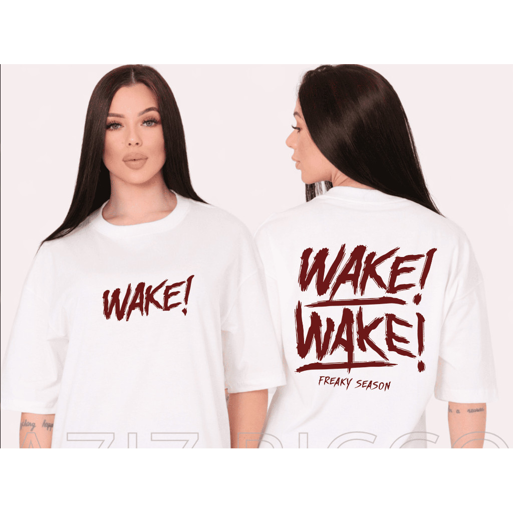 [Camiseta Premium em Algodão Puro]GXG Oversized WAKE WAKE Treino 100% Algodão Streetwear Academia Unisexx