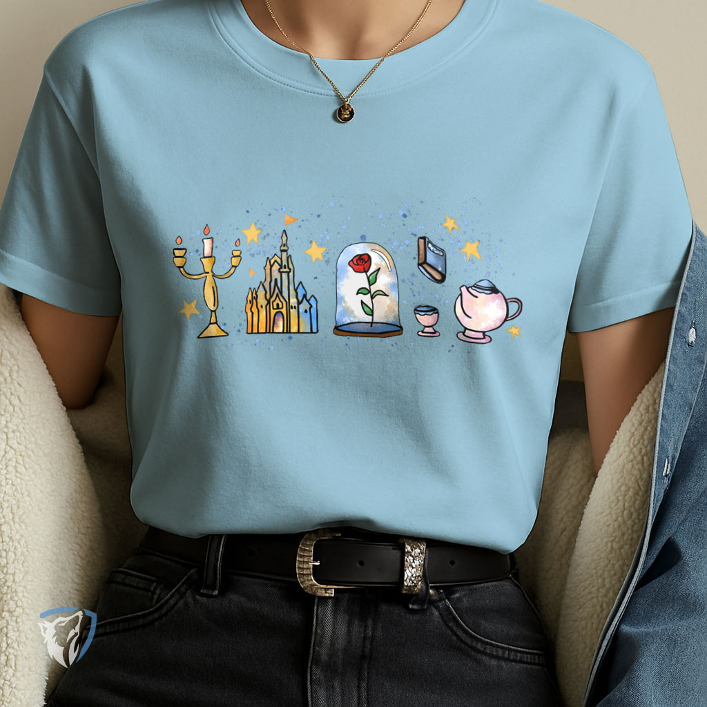 Camiseta Estilosa 100% Algodão com Detalhes da Bela e a Fera Tshirt Desenho MORE CDG  Envio Imediato SPD PREMIUM