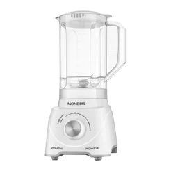 Liquidificador Mondial L-97-W Pratic Power - Copo Polipropileno, 3 Velocidades+Pulsar, 500W, Branco
