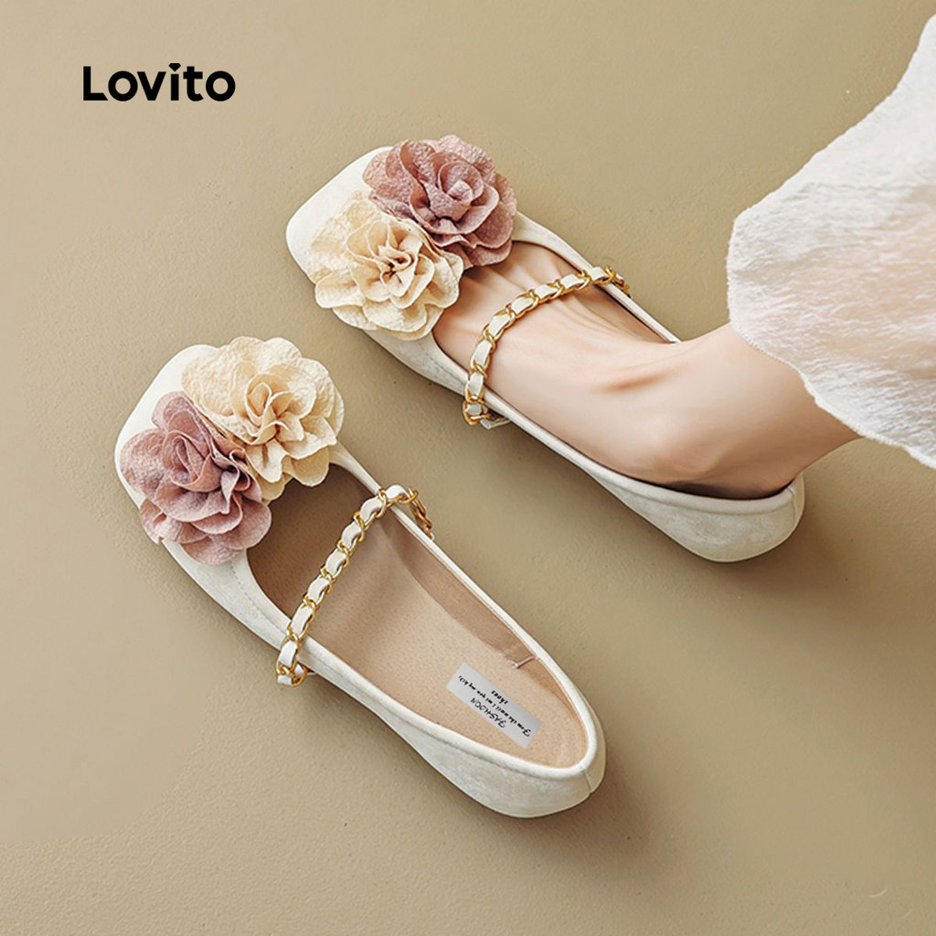 Lovito Mocassins Boho Flowers Mary Janes para Mulheres LFA91116 em Oferta na Shopee