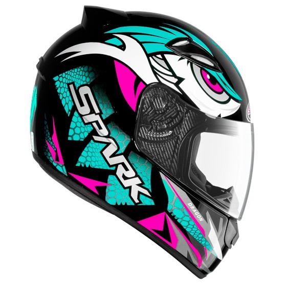 Capacete Moto Original EBF New Spark Dragon Viseira Cristal Masculino Feminino Proteção Conforto em Oferta na Shopee