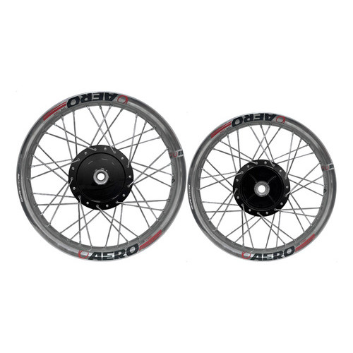 Par Rodas Aros Aero Polido Cubo Preto Biz 100 110i 125