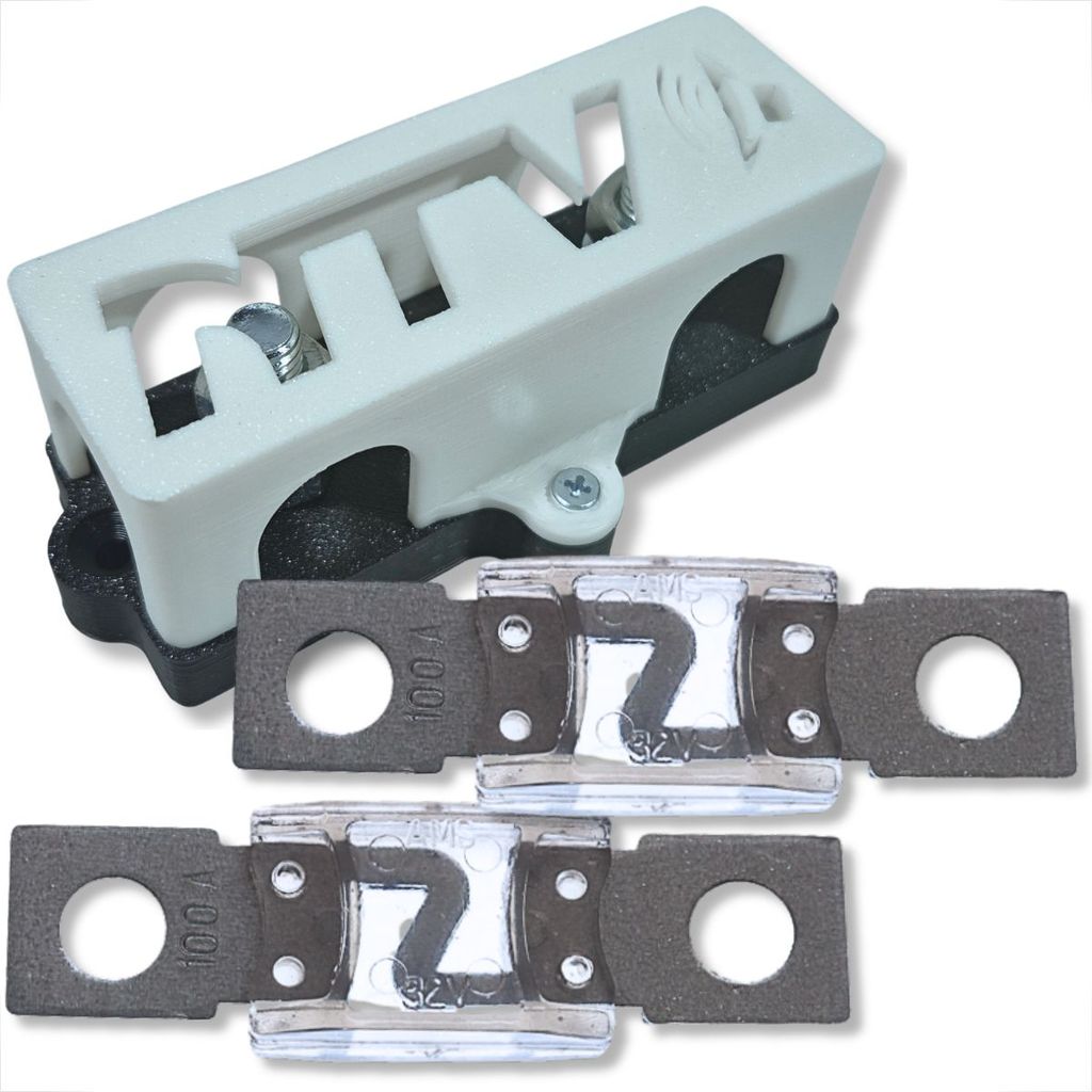 KIT PORTA FUSÍVEL MEGA 3 VIAS COM 2 FUSÍVEIS 100A PARA SOM AUTOMOTIVO BARRAMENTO