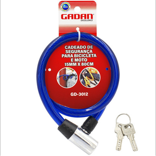 Trava Cadeado De Segurança Moto E Bicicleta 15mmx80cm Preto em Oferta na Shopee