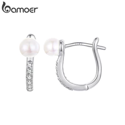 Brincos Bamoer Pérola Simples Para Mulheres Meninas Joias Moda
