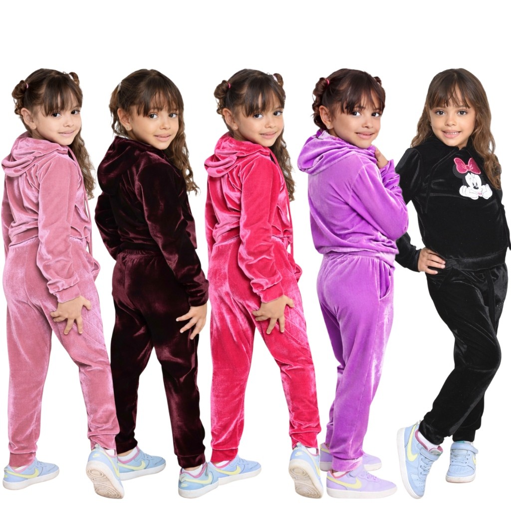 Conjunto Infantil Veludo macio quentinho em Oferta na Shopee