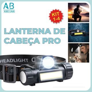 Lanterna de Cabeça Led Alta Potência com lanterna dianteira carregador USB Bivolt em Oferta na Shopee