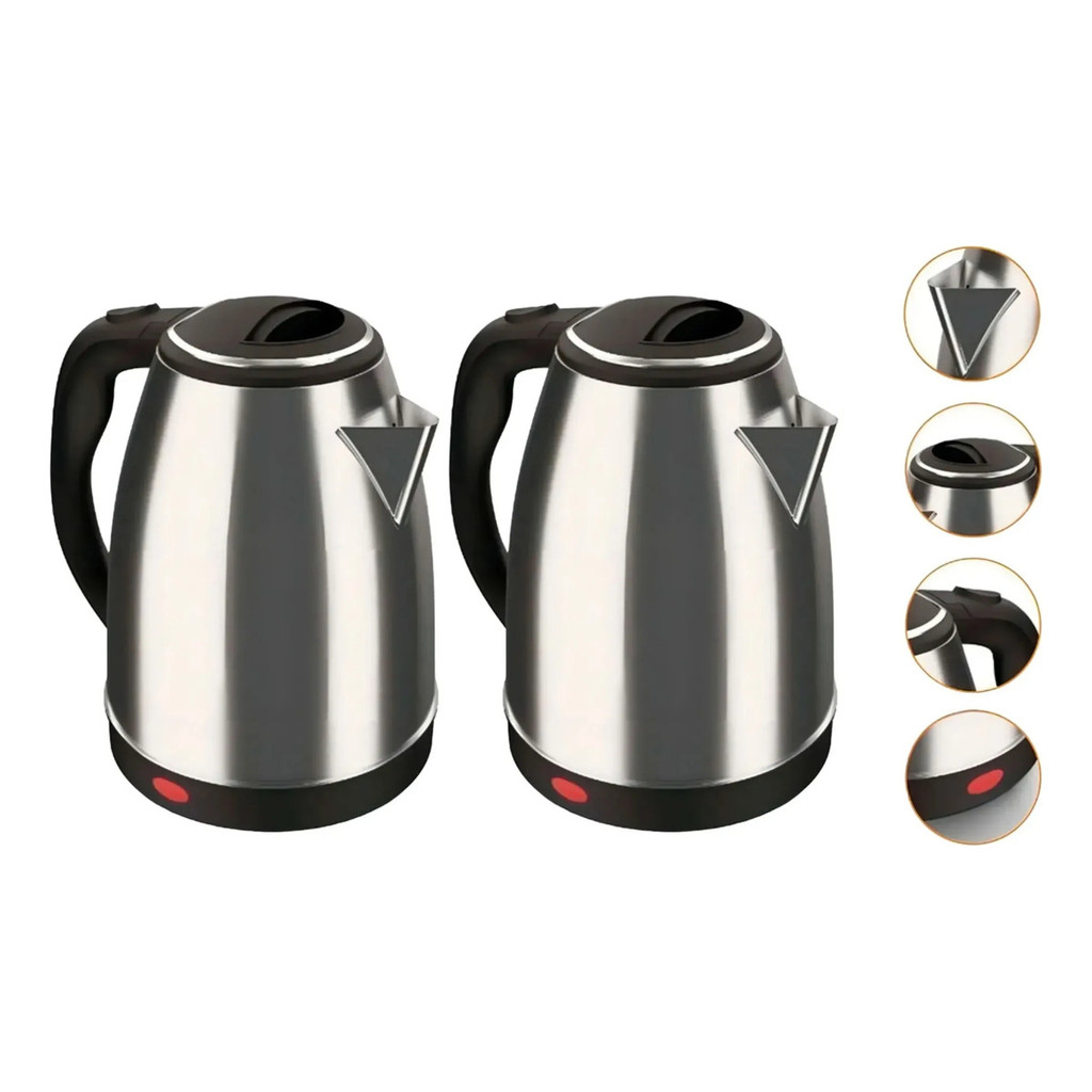 Kit 2 Chaleira Jarra Elétrica Inox 2 Litros 220v Promoção Envio Full Inox 220V