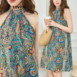 Lovito Vestido Boho Paisley Vestido Com Estampa De Laço Nas Costas Para Mulheres L92MD007 (Multicolorido) em Oferta na Shopee