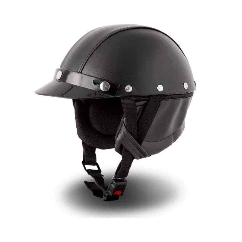 Capacete Aberto Vintage Coquinho Custom Scooter Elétrica Moto cor Preto Pro Tork