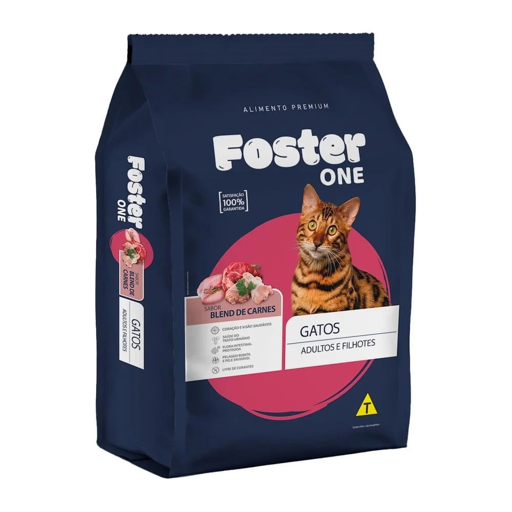 Ração Foster One Blend de Carnes  Gato 1kg em Oferta na Shopee