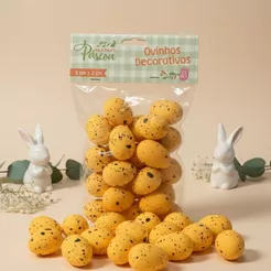 Ovinhos de Páscoa Decorativos Laranja com Manchinhas - 3cm - 25 unidades - Rizzo