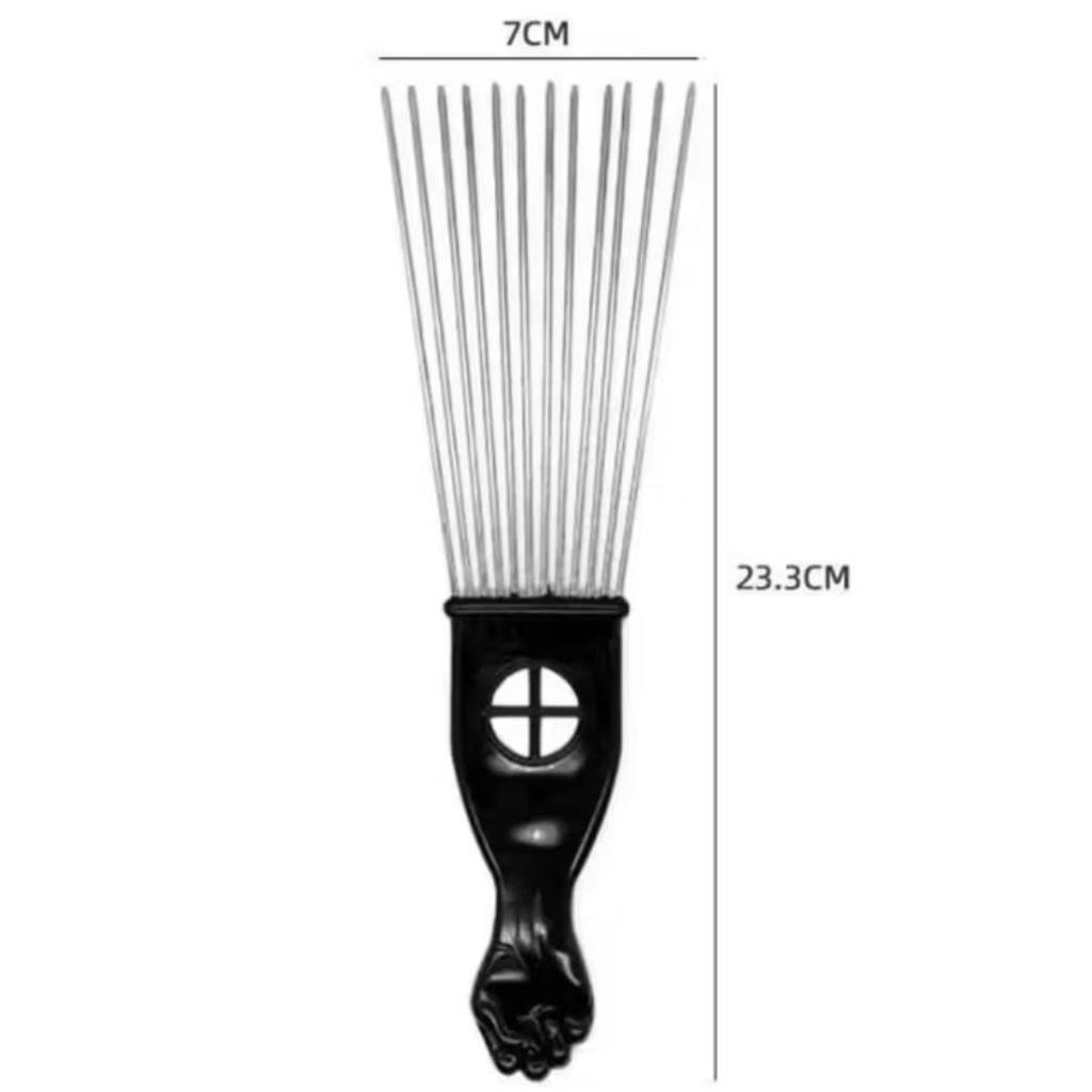 Pente Garfo Para Cabelo AFRO Dentes de Metal Cabeleleiro Barbeiro Salão