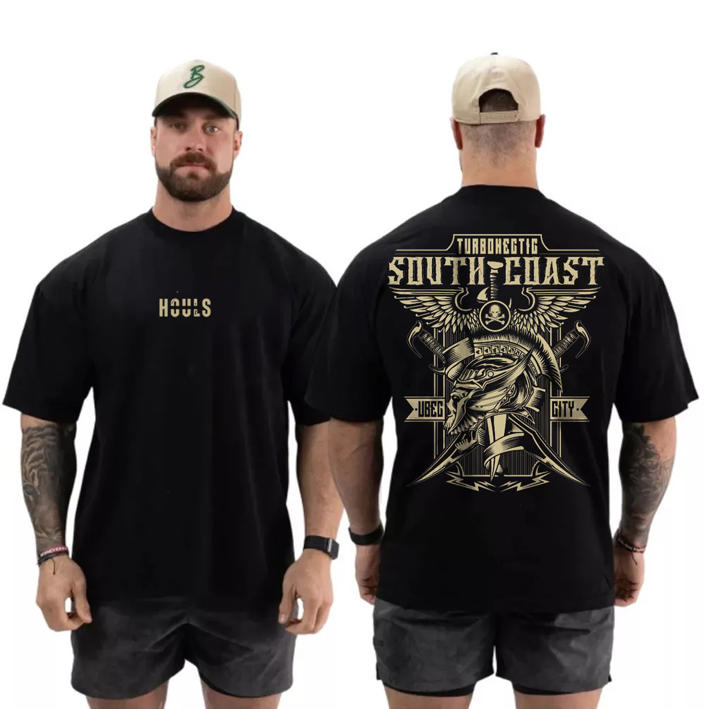 Camiseta  Oversized confortavel Camiseta Oversized South Coast Musculação Algodão Streetwear Treino Academia Conforto Ur