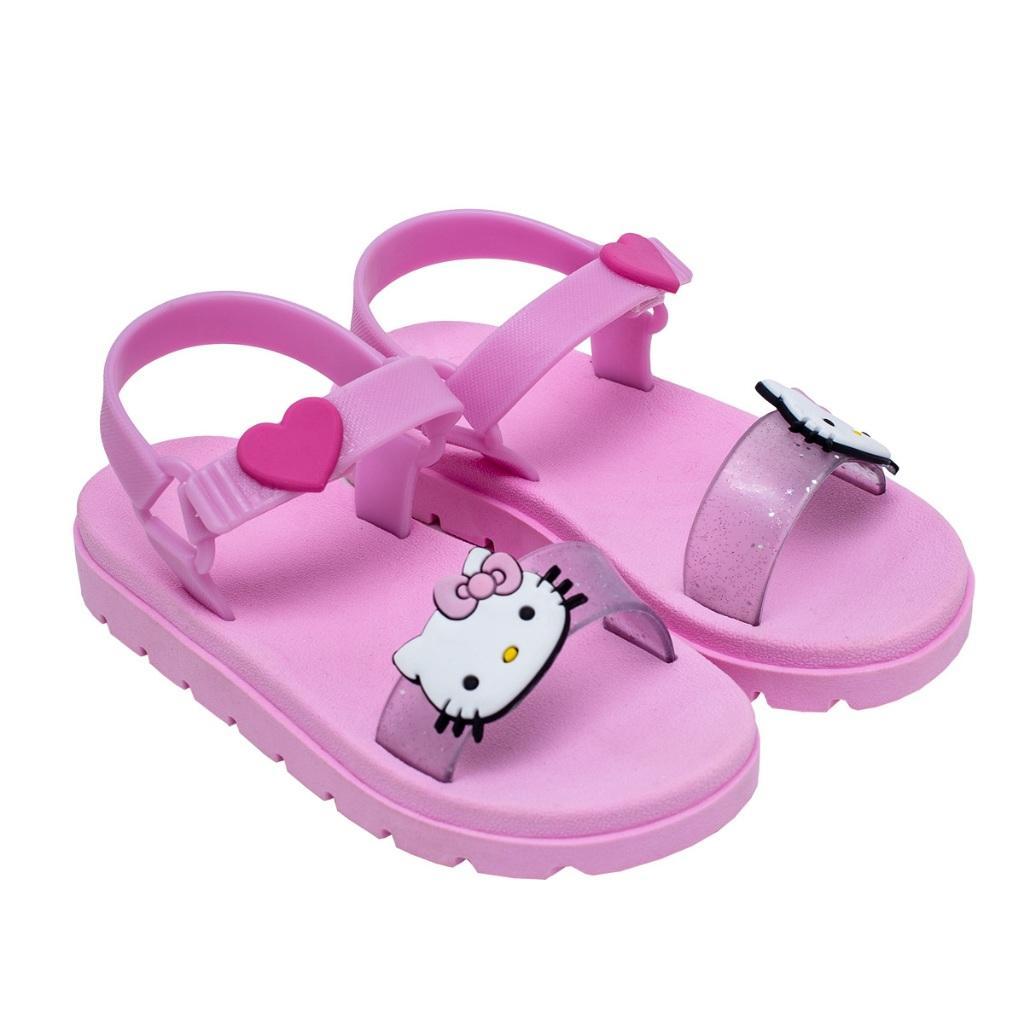 Calçado Sandália Infantil Menina Rosa Criança Personagem Macia 19 ao 32 Escolar Dia a Dia Com Velcro