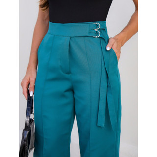 Calça Social Alfaiataria Feminina Cintura Alta Estilosa Dia a Dia em Oferta na Shopee