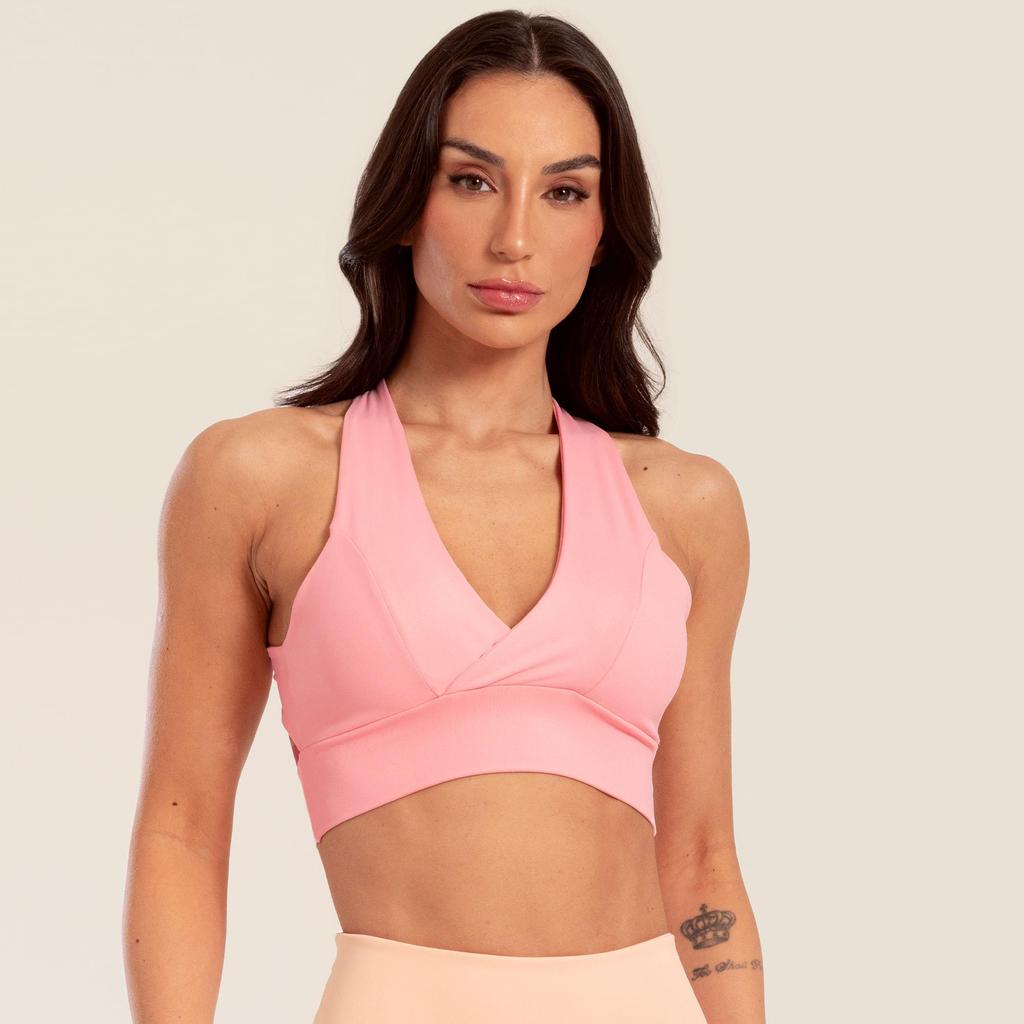 Top Cris Poliamida Rosa Click Chic Com Bojo