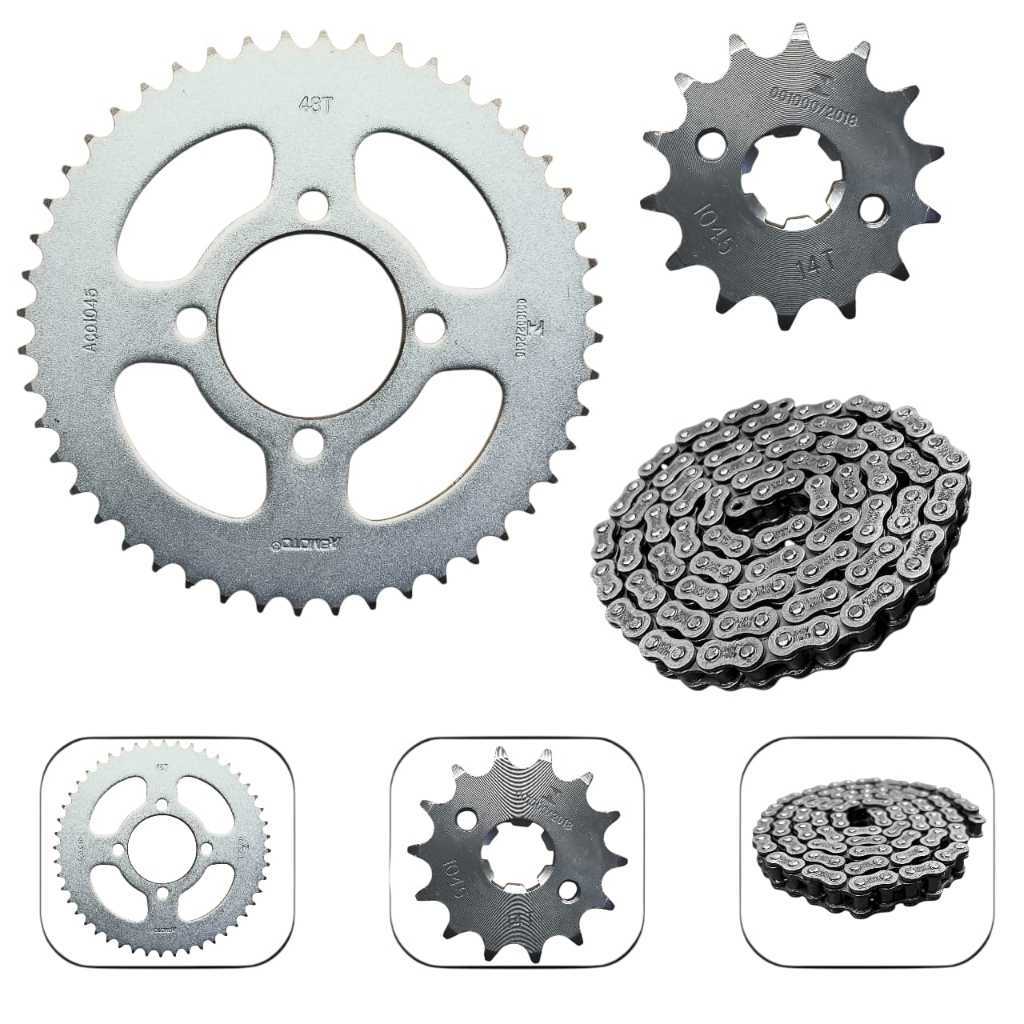 Kit Relação Yamaha XTZ 125 2000 a 2012 Transmissão Completa Moto Aço 1045