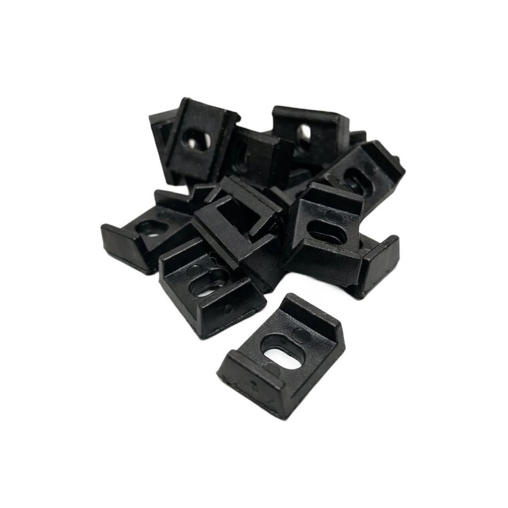 PRESILHA PARA FIXACAO ARREMATE ESQUADRIA JANELA ALUMINIO L-SUPREMA NYLON PRETO NYL-190 KIT 10 PCS