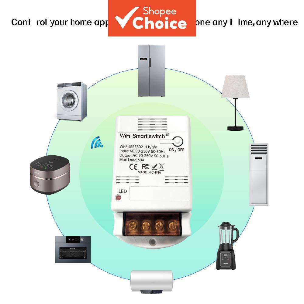 Para Switch Tuya WiFi , Interruptor ZigBee Liga-Desliga Bombas De Água De Medição De Alta Potência 30A , Ventiladores De
