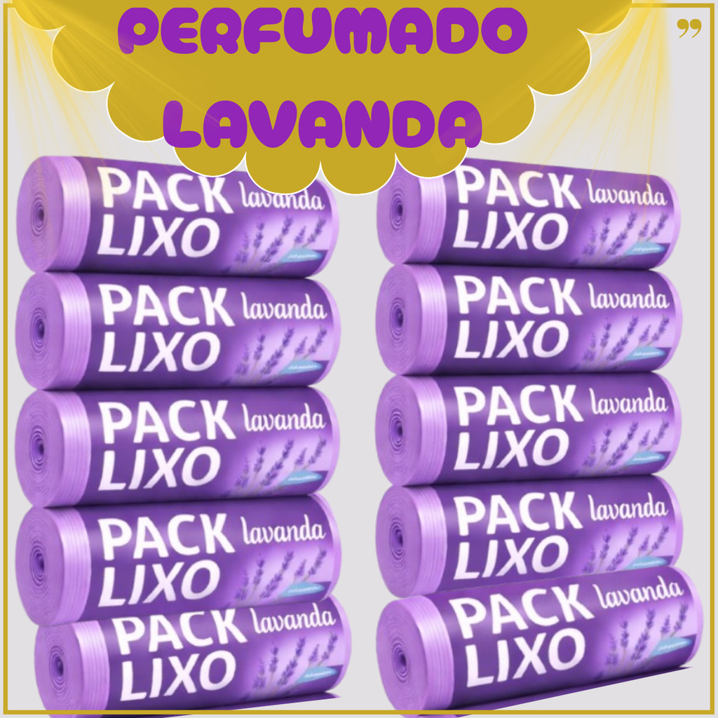 Kit Sacos de Lixo Lavanda Perfumado| Neutraliza Odor | Para Pia e Banheiro / Espanta Insetos em Oferta na Shopee