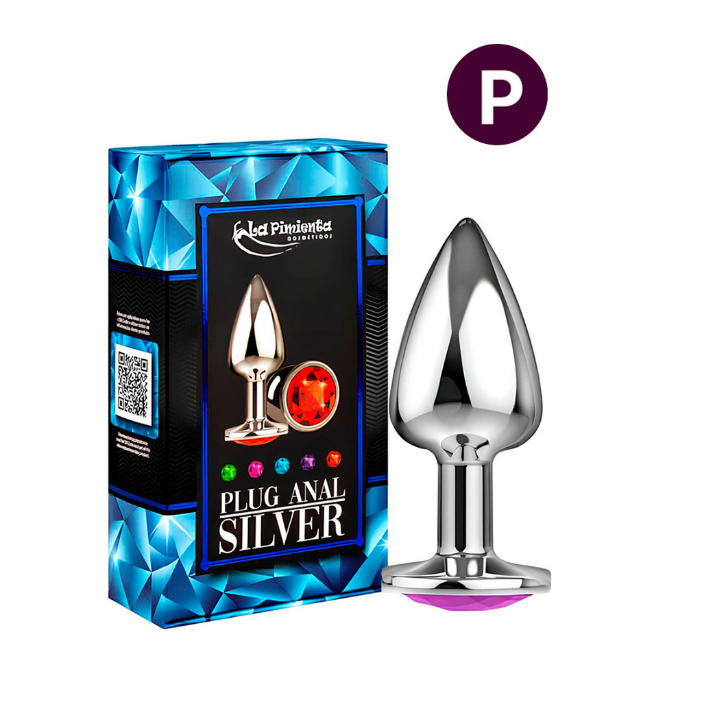 Plug Anal ''P" Cônico e Joia - 5 Cores| La Pimienta Silver