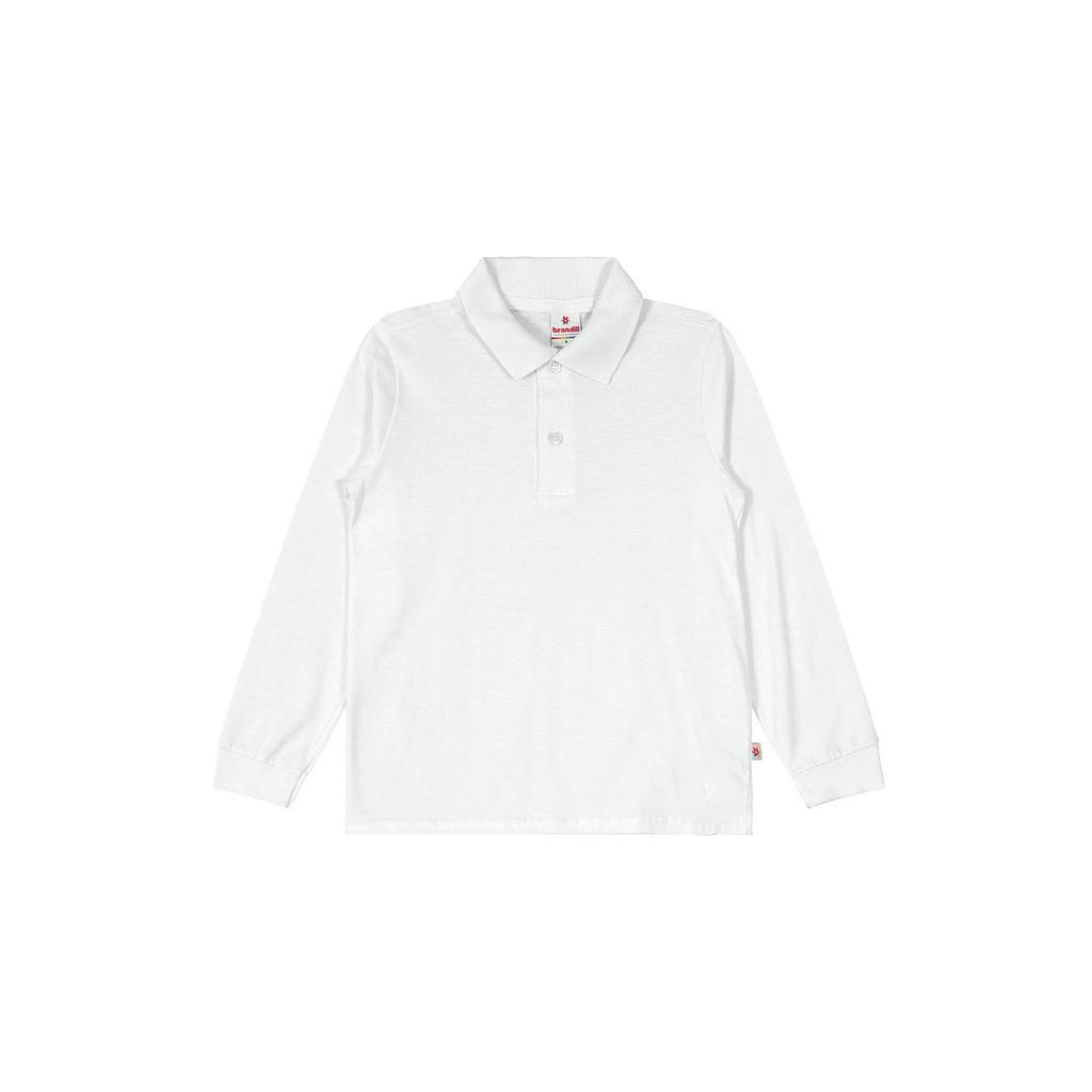 Camisa polo infantil menino em malha Brandili -Branco em Oferta na Shopee