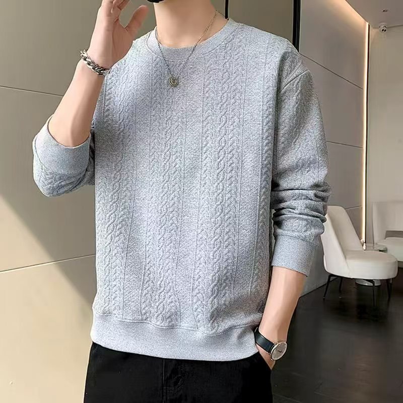 Guangzhou treze linhas camiseta masculina moda pesada moletom primavera outono manga comprida camisa de fundo em torno d