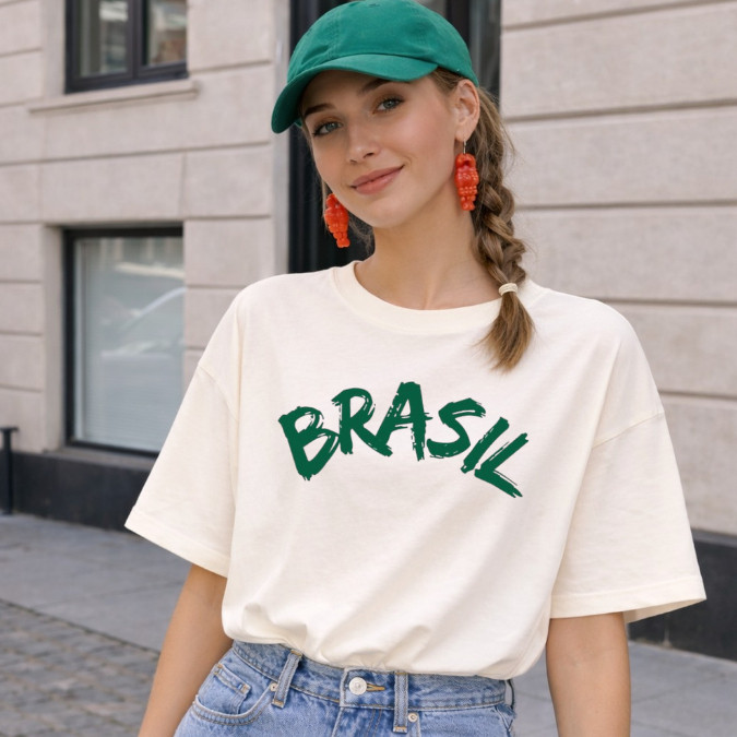 Camiseta Invicto 100% Algodão Seleção Brasileira Copa do Mundo Brasil Unissex